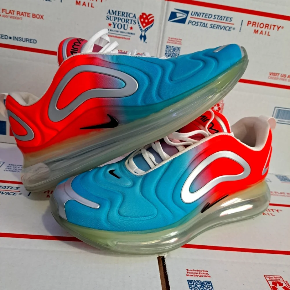 Nike Women's Air Max 720 'PINK SEA' AR9293-600 Lava Glow/Blue Fury Size 13.0 - Picture 1 of 6